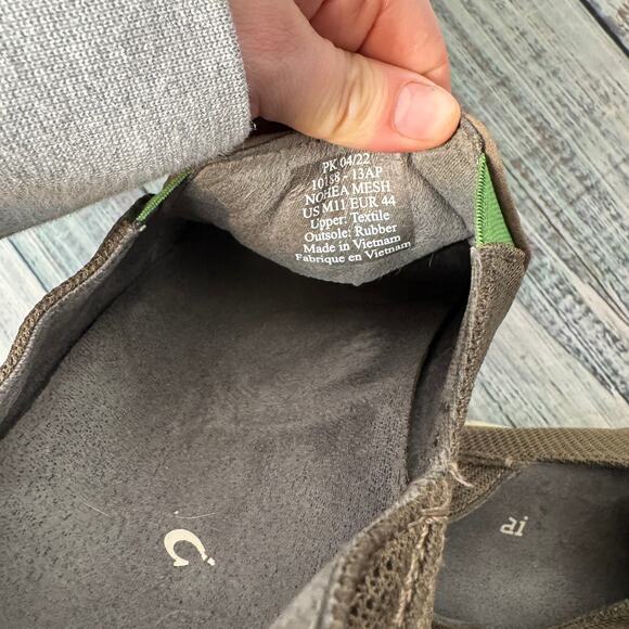 OluKai Men’s 11 Nohea Mesh Slip-On Shoes Brown Green Comfort Loafers Casual - Picture 4 of 4